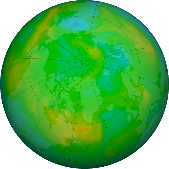 Arctic ozone map for 06 July 2022